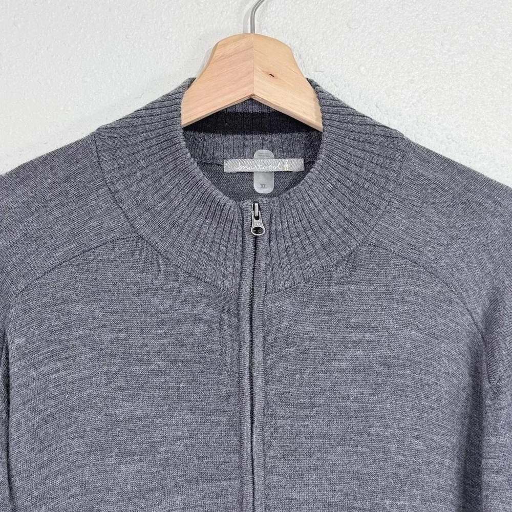 SmartWool Gray Merino Wool 1/4 Zip Knit Outdoor Base Layer Sweater Mens XL